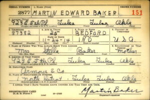 Martin Edward Baker Draft Card